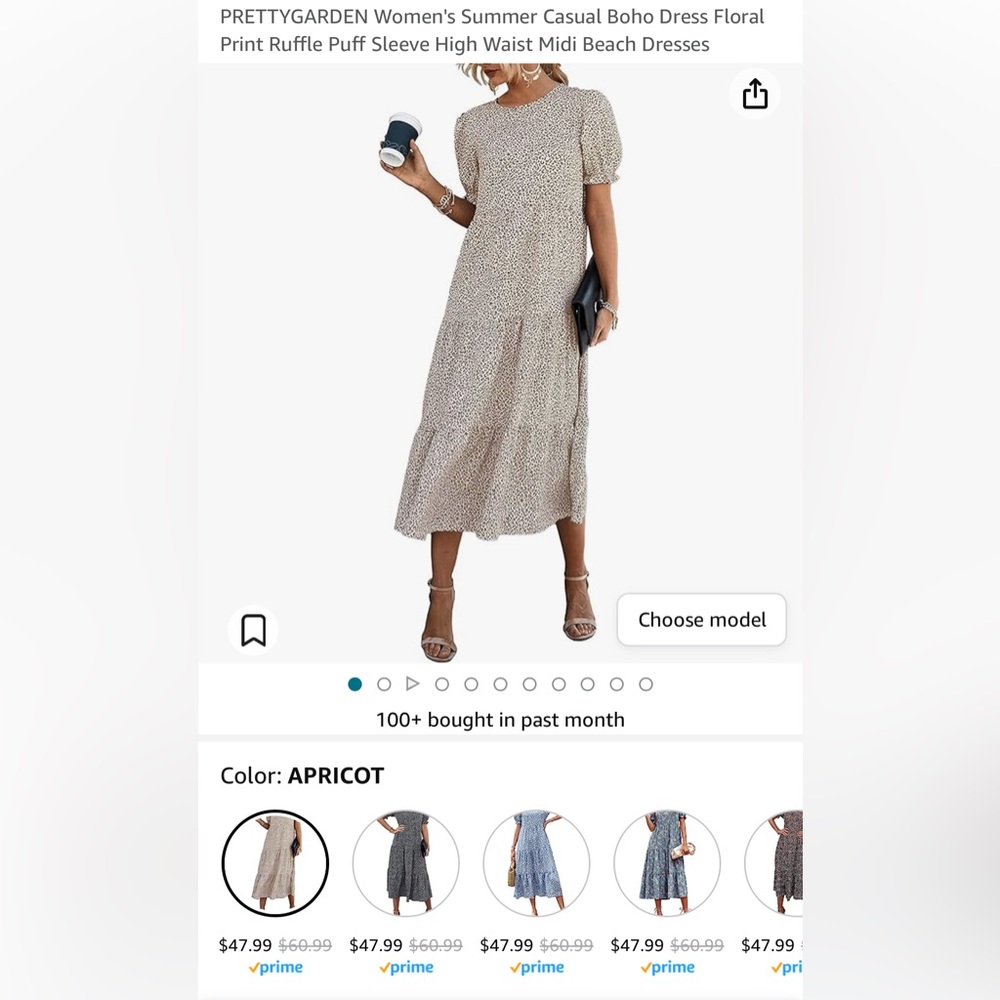 NWT PrettyGarden Cheetah Midi Dress, Medium